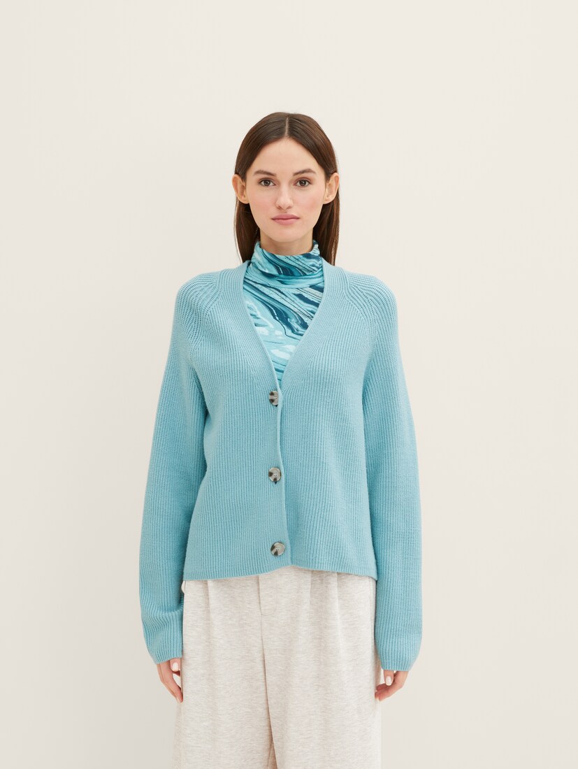 Clearance Tom Womens Cardigan Chunky Light - Tailor Knit Blue