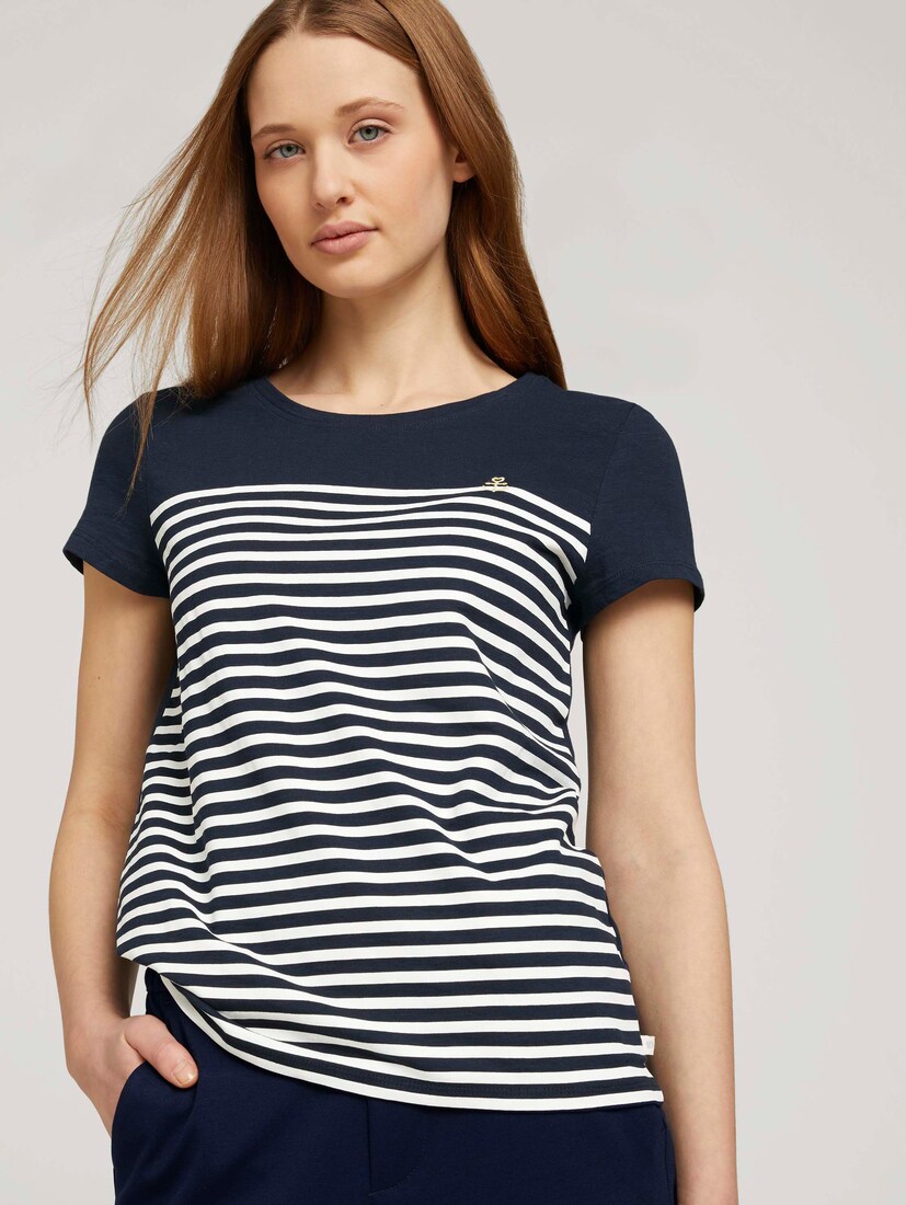 Tom Tailor T-Shirts Lowest Price - Organic Cotton Womens Blue